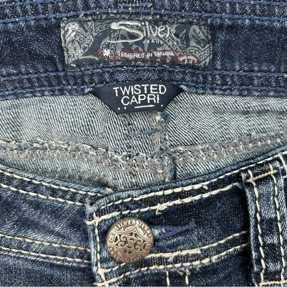 Silver Jeans Womens 26 Twisted Capri Low Rise Regular Wash Pedal Pushers Casual - Picture 2 of 6